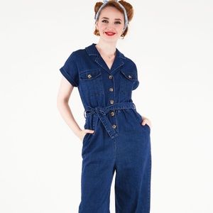 Denim flight suit